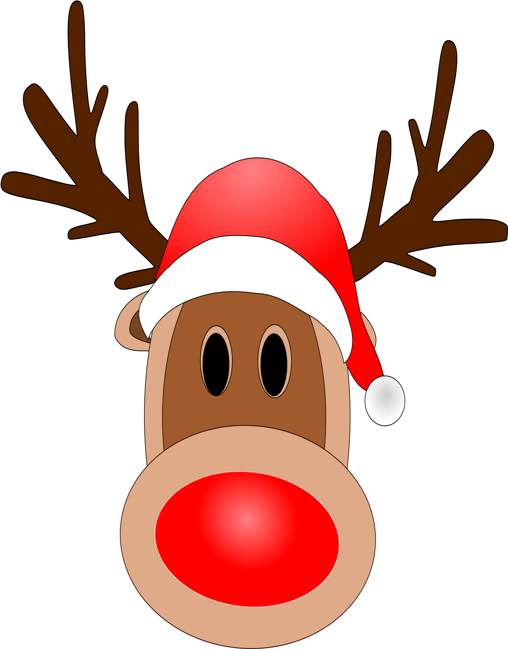 Free Reindeer Noses Cliparts, Download Free Clip Art, - Renifer Clipart (1697x2400), Png Download
