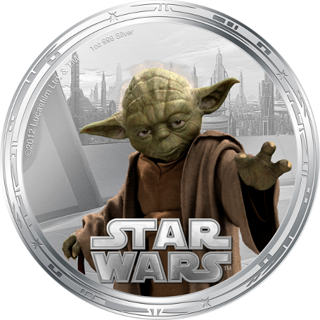 Yoda Silver Niue Coin - Star Wars Niue 2012 (455x455), Png Download