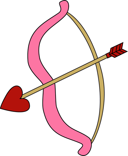 And Valentines Day Clip Art Science - Valentines Bow And Arrow (410x500), Png Download