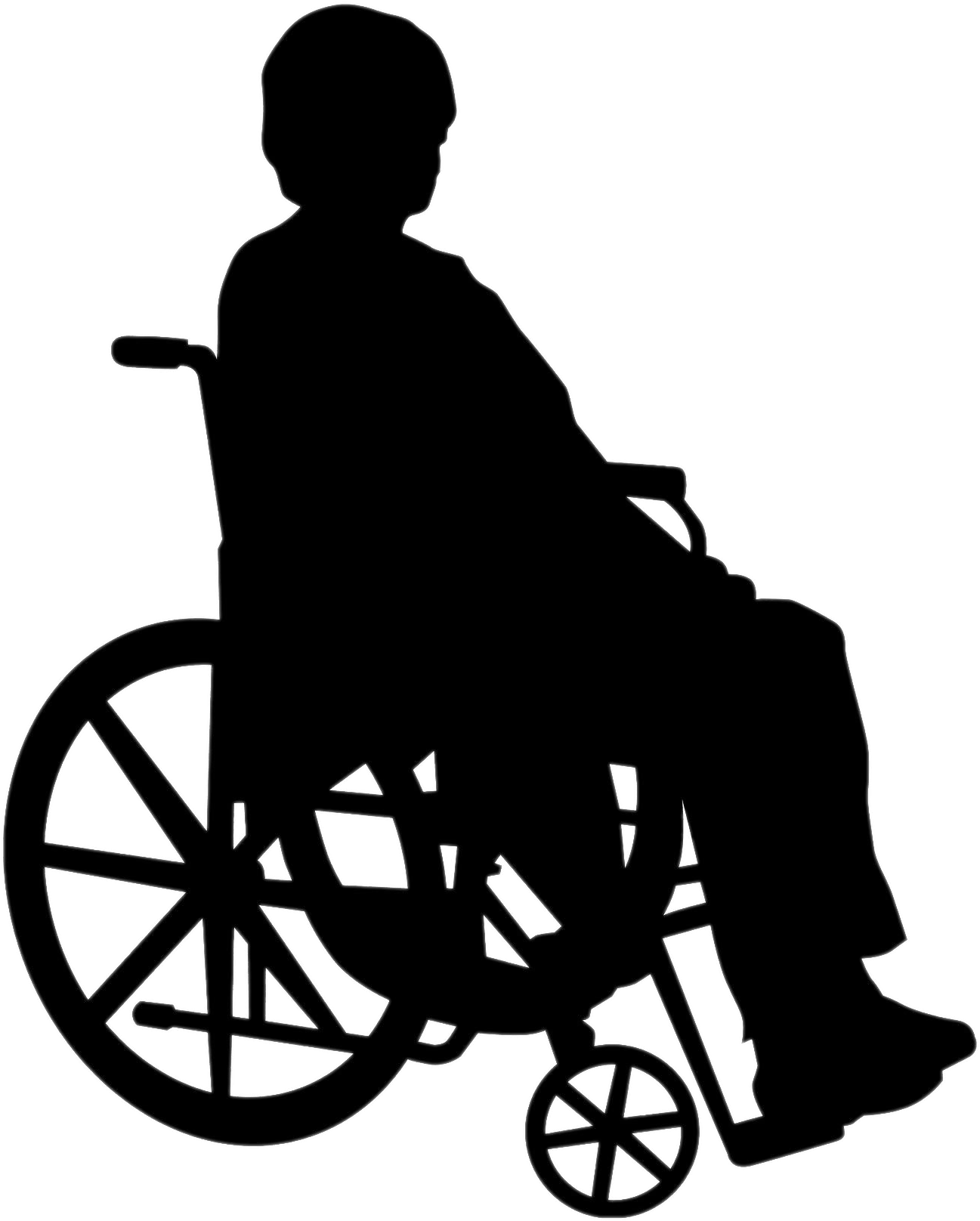 Download - Wheelchair Person Silhouette Png (1459x1827), Png Download
