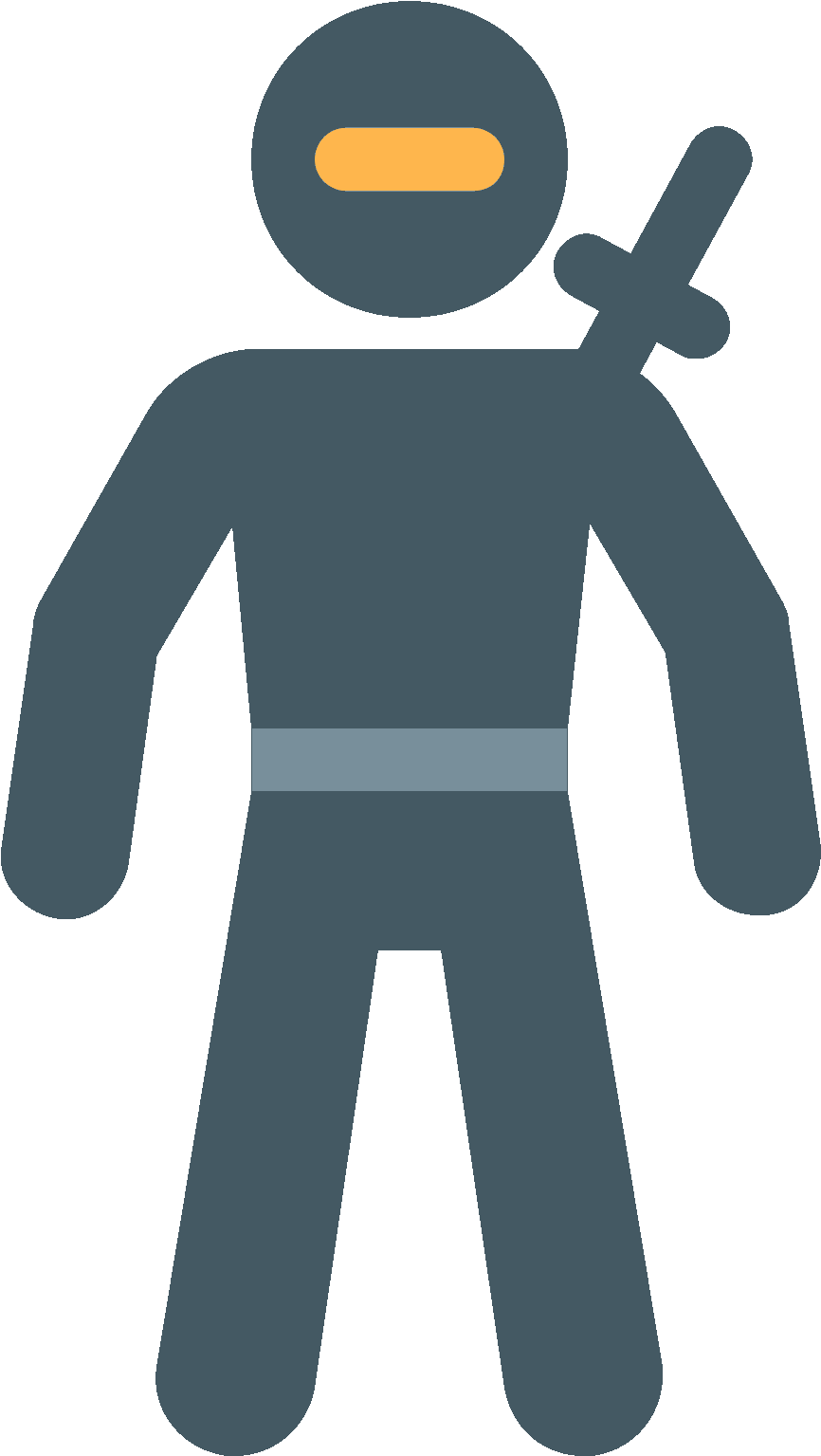 This Icon For Ninja Resembles A Man With A Sword Slung - Icon (1600x1600), Png Download