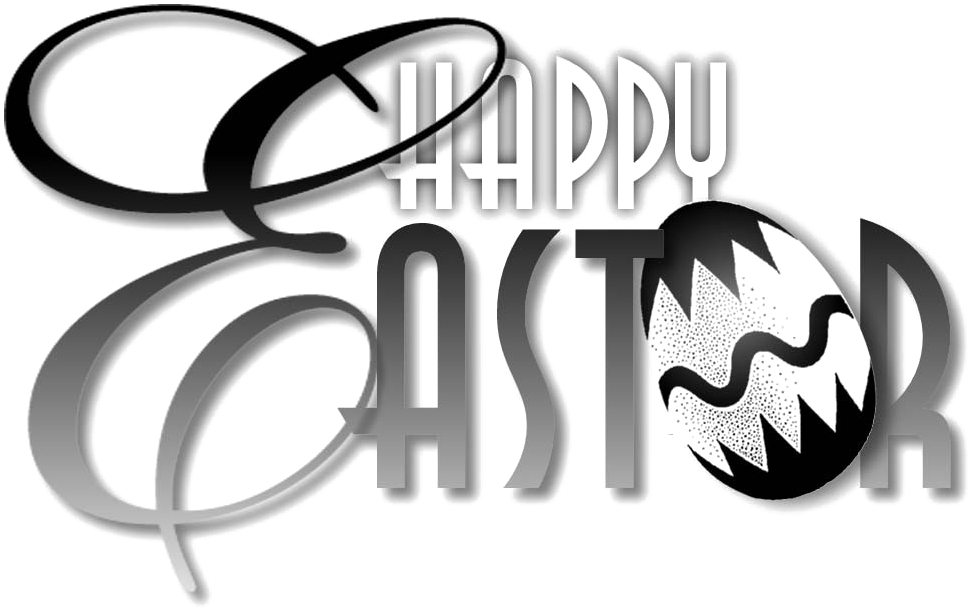 Happy Easter Png Download Image - Easter Black And White (989x631), Png Download