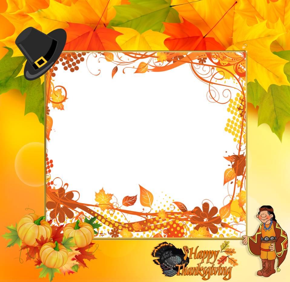 Happy Thanksgiving Frames Clipart Borders And Frames - Happy Thanksgiving Picture Frame (900x877), Png Download