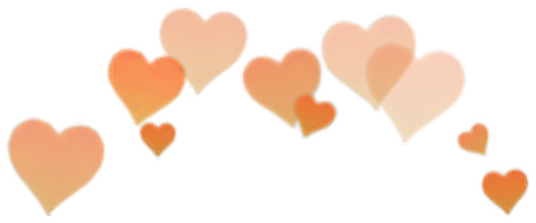 Arancione Orange Heart Overlay Png Edit Tumblr - Heart On Head Png (1000x636), Png Download
