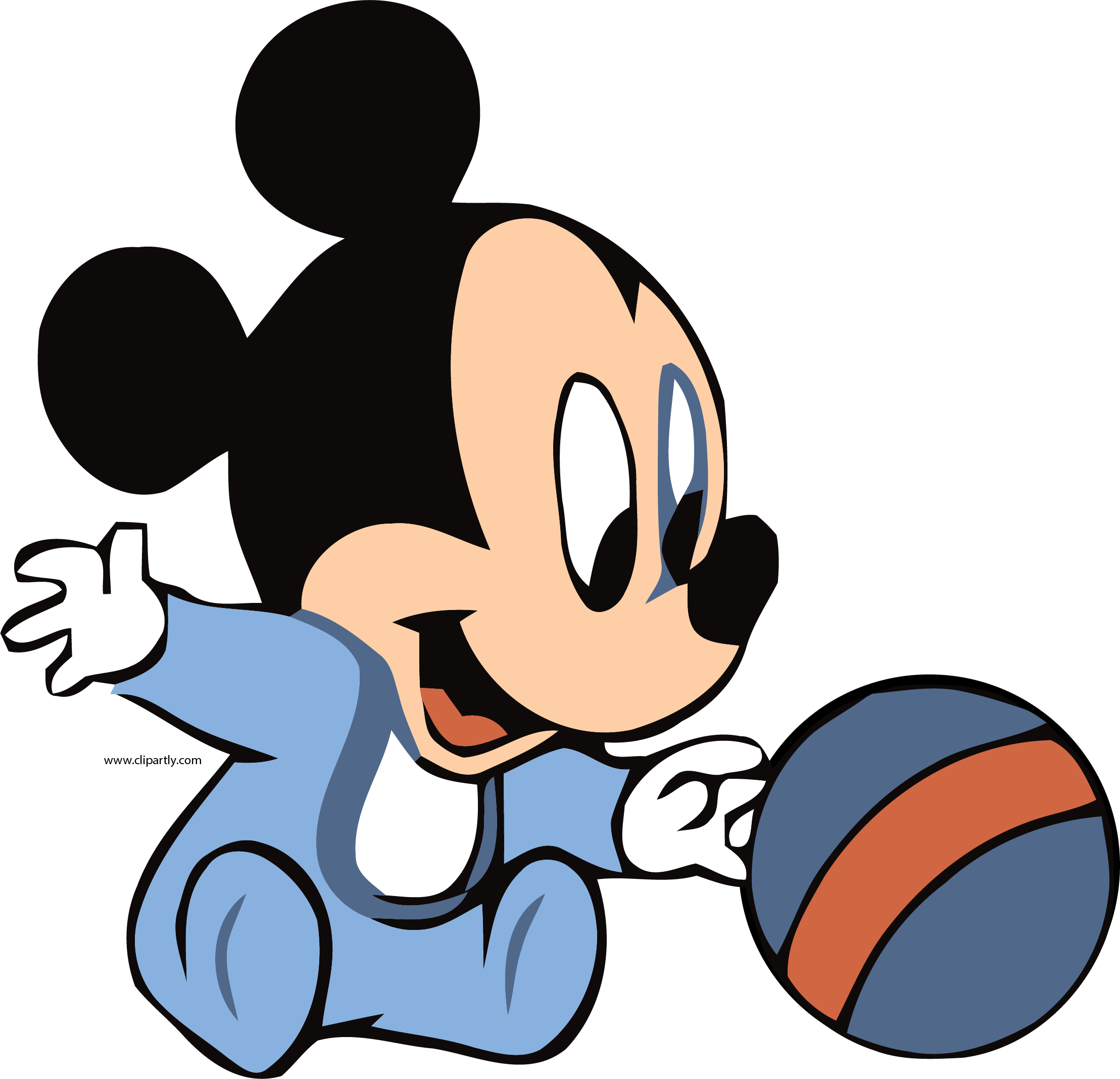 Baby Mickey And Ball Clipart Png - Cute Baby Mickey Mouse (2217x2135), Png Download