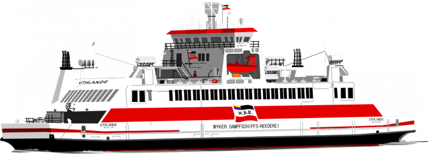 Ferry Clipart Passenger Ship - Ferry (1393x500), Png Download