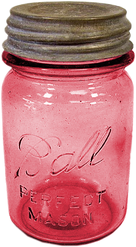 Children S Hands Pink Jars And Doodle - Old Pink Mason Jar (268x488), Png Download