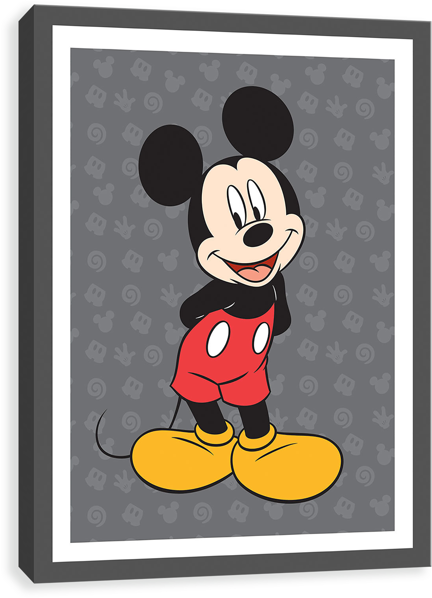 Mickey Gray Pattern - Mickey Mouse (1280x1280), Png Download