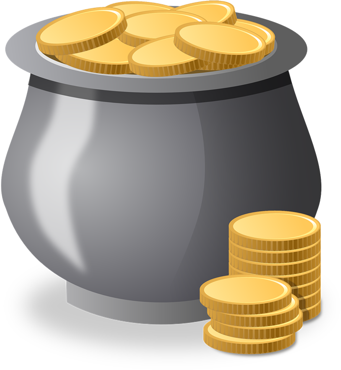Free Pot Of Gold Coins Clip Art - Money Pot Clipart (700x754), Png Download