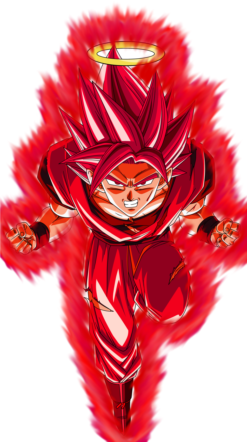 Super Kaioken Goku Aura By Inglip007-d5whzmr - Dragon Ball Goku Super Kaioken (1024x1913), Png Download