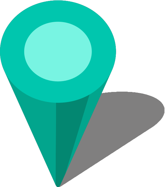 Location Map Pin Turquoise Blue7 - Turquoise Location Pin Icon Png (530x600), Png Download