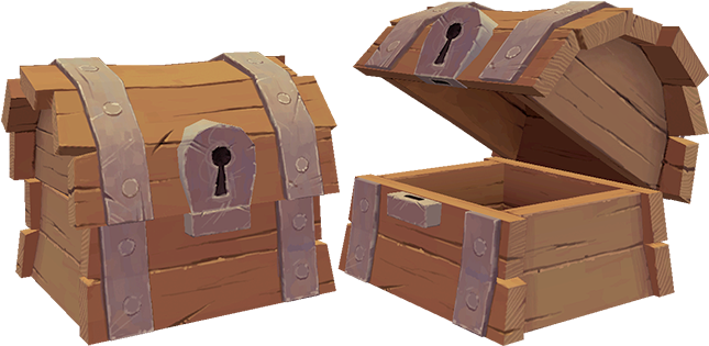 By Martyisnothere On Deviantart - Low Poly Treasure Chest (650x329), Png Download