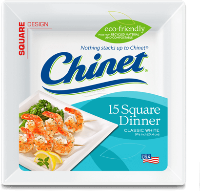 Chinet® Classic White™ Square 9 1/2" Dinner Plates, - Chinet Plates Oval (435x435), Png Download