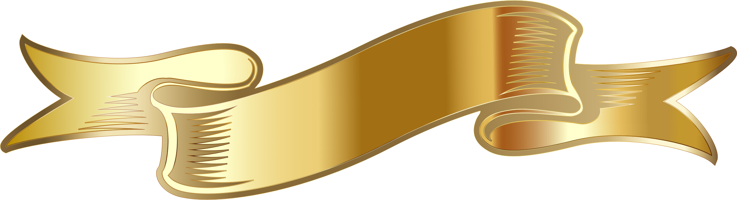 Big Image - Gold Ribbon (2360x642), Png Download