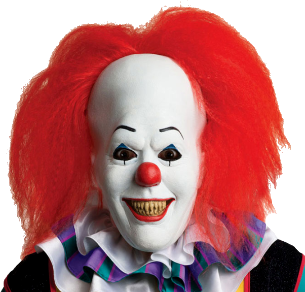 Pennywise The It Clown Horror Mask - Halloween Costumes Clown Scary (613x583), Png Download
