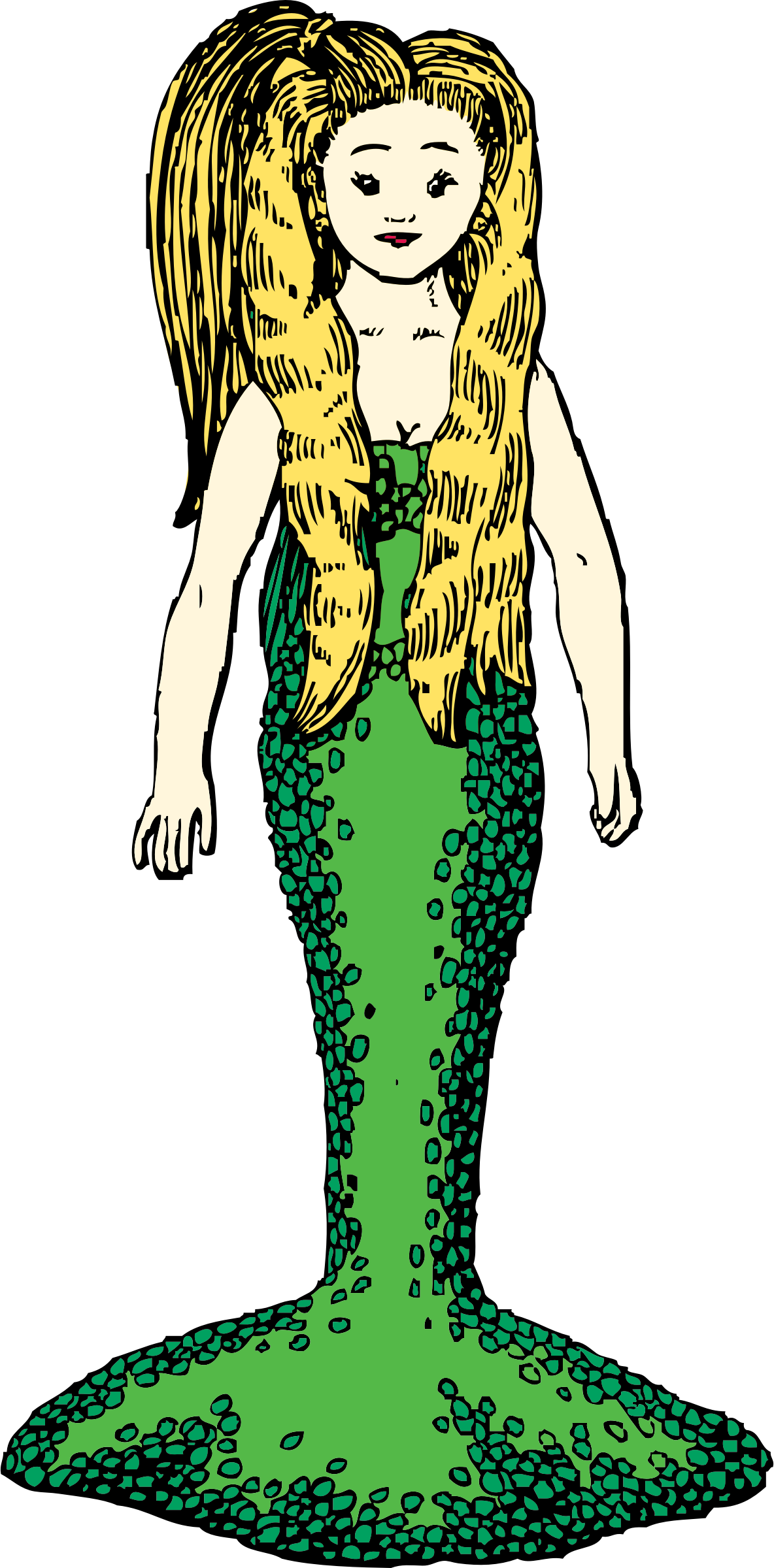 This Free Icons Png Design Of Mermaid With Blonde Hair (1184x2400), Png Download