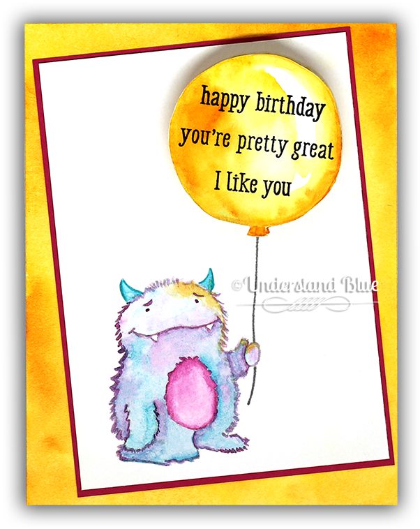 Monster Birthday Card By Understand Blue - Cartoon (650x799), Png Download