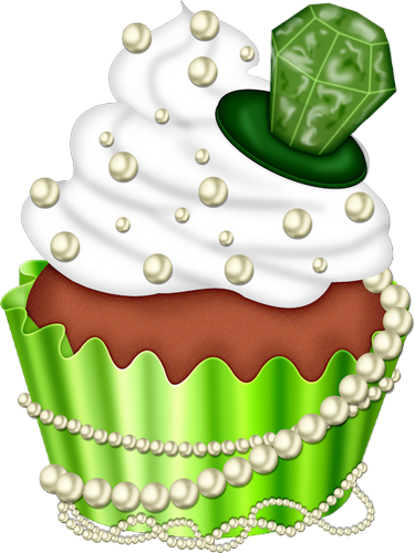 Cupcake Vert ♧ Green Cupcake Png ♧ - Saint Patrick (375x500), Png Download