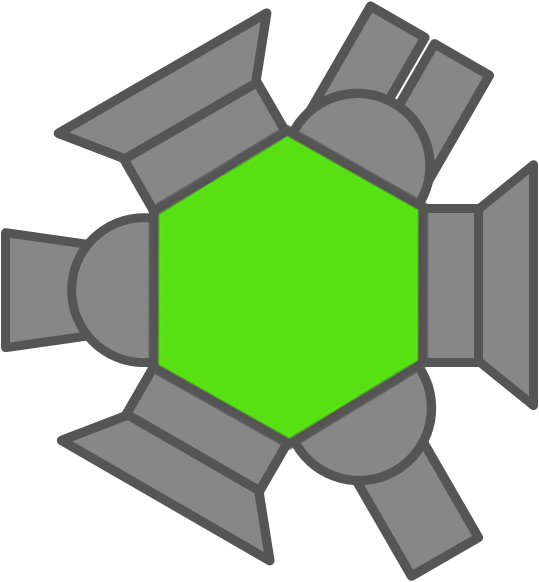 Mega Hexagon - Diep Io Hexagon (539x582), Png Download