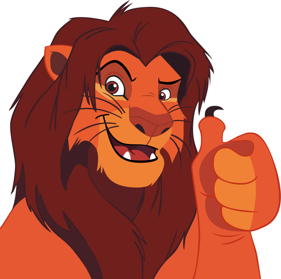 Small Thumbs Up Clipart - Lion King Simba Png (897x891), Png Download