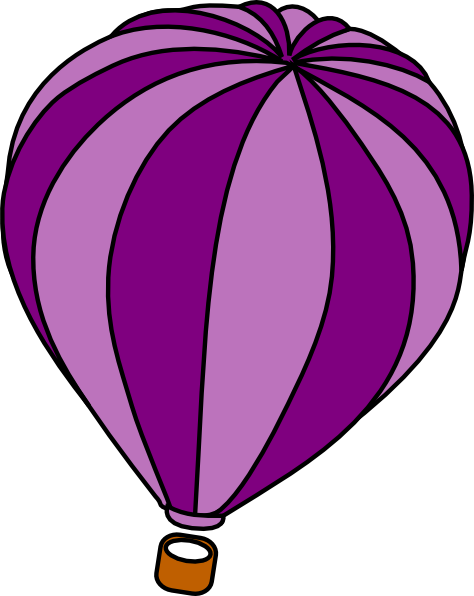 Purple Clipart Hot Air Balloon - Purple Hot Air Balloon Clipart (474x596), Png Download
