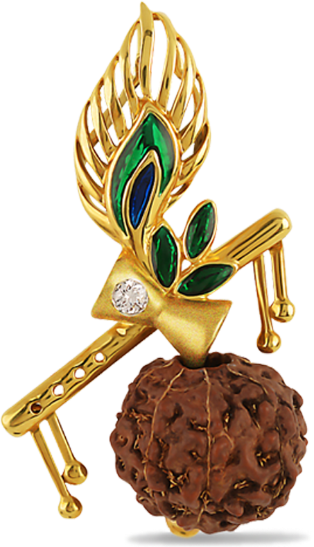 Svr13007-a - Ganesh Pendant With Rudraksha (1500x788), Png Download