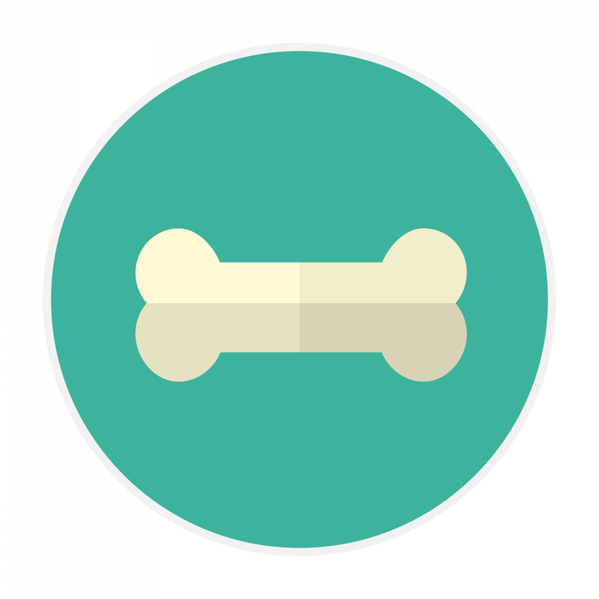 Bone In The Center Of A Blue Circle - Icon (1200x1200), Png Download