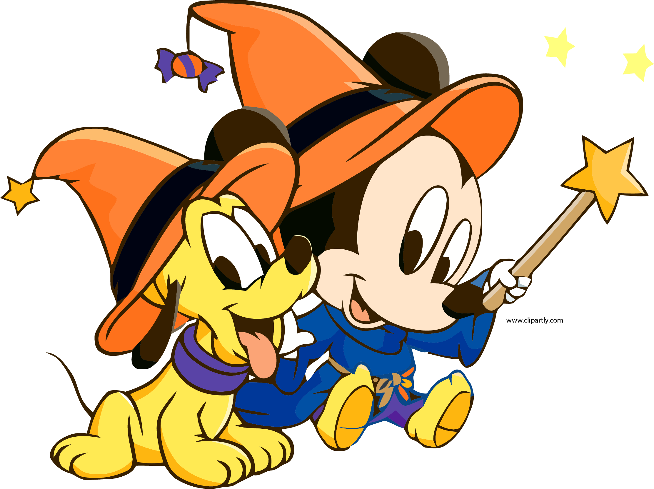 Halloween Baby Mickey Pluto Clipart Png - Baby Mickey Mouse Halloween (2224x1663), Png Download