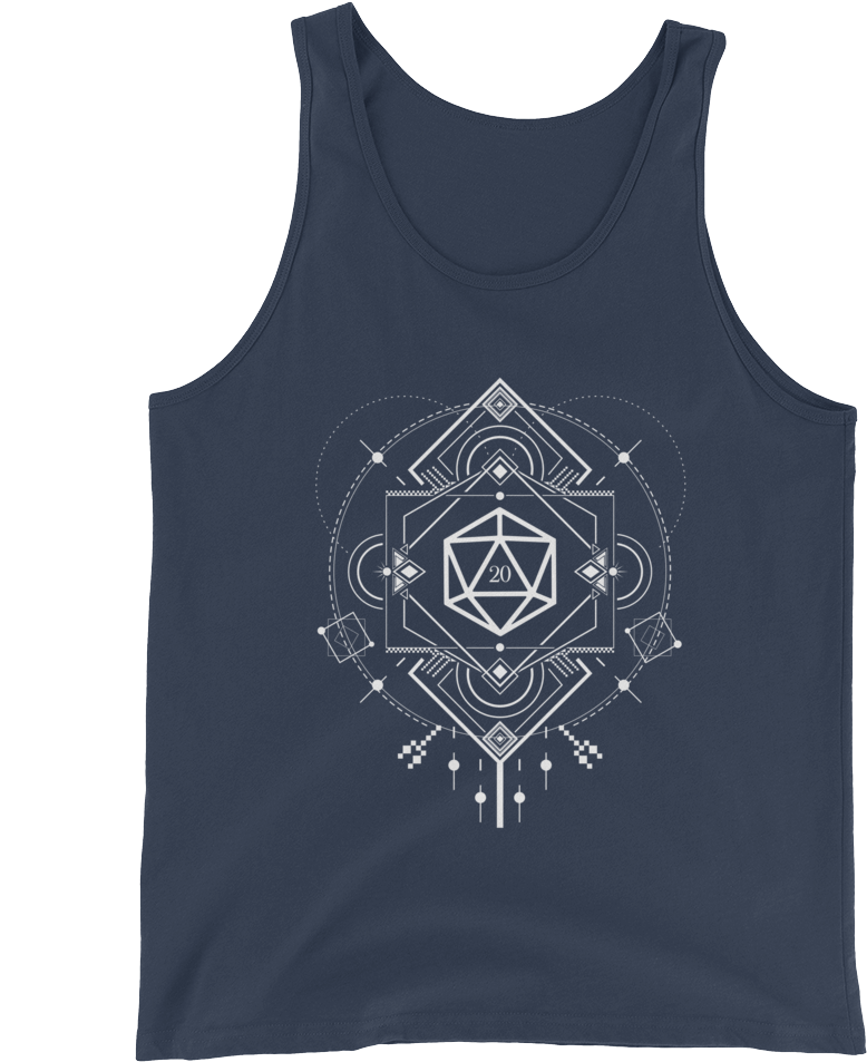 Minimalist D20 Dice Sacred Symbols Unisex Rpg Tank - Dungeons And Dragons Minimalist (1000x1000), Png Download