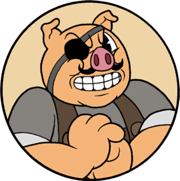 Other Characters - Cuphead Pig (350x352), Png Download