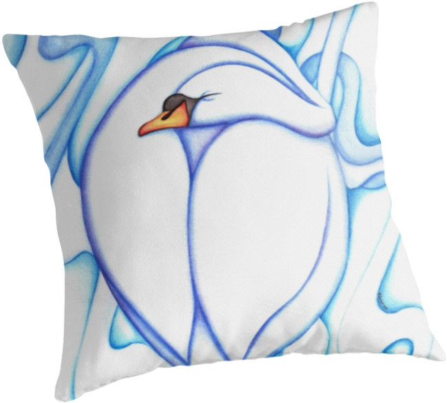 Swan Sleep Abstract Pillow By Anmgoug On Redbubble - Sleepy Swan Shower Curtain (875x875), Png Download