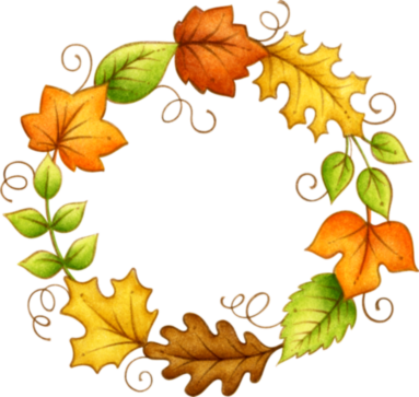 Leaf Border Png White Flower Border Clip Art Fancy - Circle Of Leaves Png (383x363), Png Download