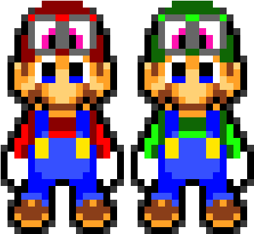 8 Bit Mario And Luigi Sprites On Scratch - Pixel Art Mario (490x430), Png Download