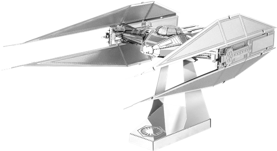 Metal Earth Star Wars Kylo Ren's Tie Silencer (600x337), Png Download