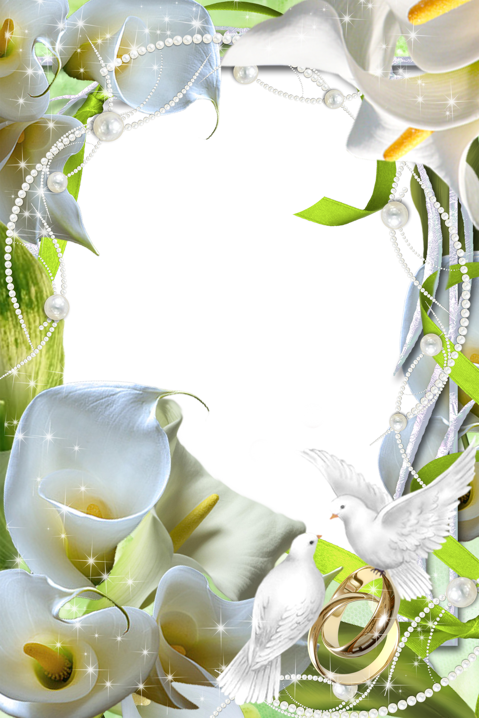 Beautiful Flowers Wedding Transpa Frame Gallery Yoville (1600x2400), Png Download