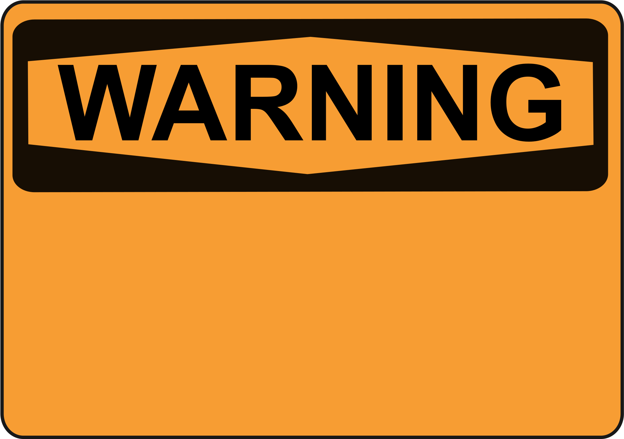 Png Download Blank Big Image Png - Compliancesigns Plastic Osha Warning Sign, 14 X 10 (2400x1475), Png Download
