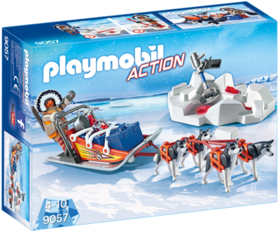 Playmobil 9057 - Husky-drawn Sled - Playmobil 9057 Dog Sled (480x336), Png Download