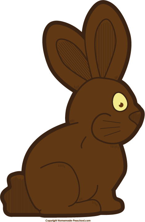 Cute - Chocolate Easter Bunny Clipart (470x717), Png Download