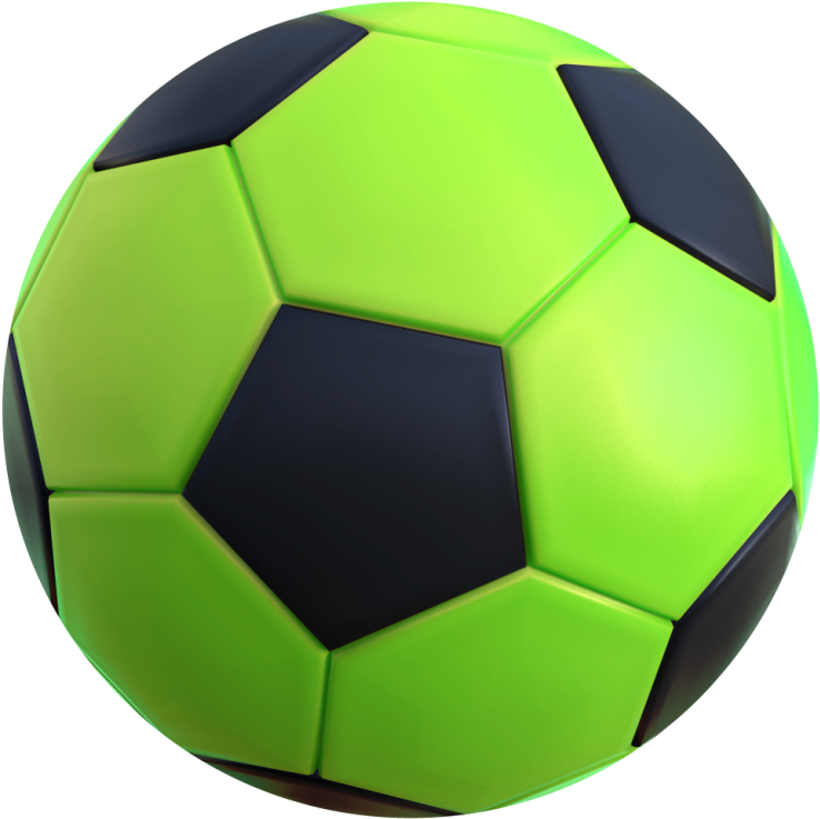 3d Soccer Ball [png - Green Soccer Ball Png (785x785), Png Download