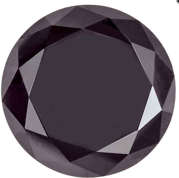 What Is A Black Diamond - Standard Size Quality Loose Round Shape Enhanced Black (623x626), Png Download