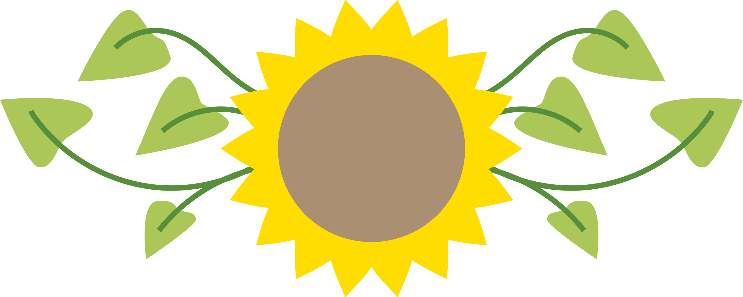 Sunflower Clipart Banner - Clipart Of Sunflower Png (2400x960), Png Download