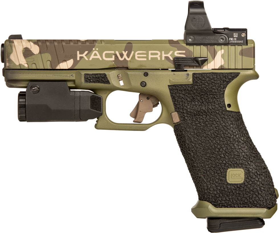 Kagwerks Extended & Raised Slide Release For Glock - Firearm (1024x1024), Png Download