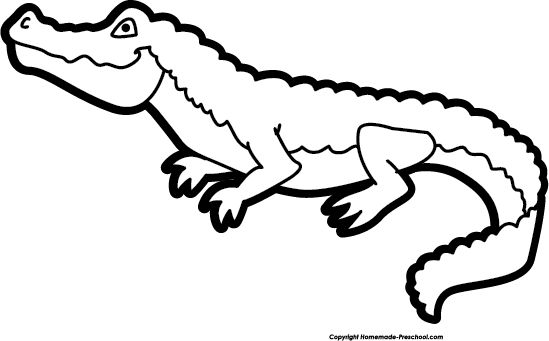 Alligator Black Png - Alligator Black And White Clipart (549x341), Png Download