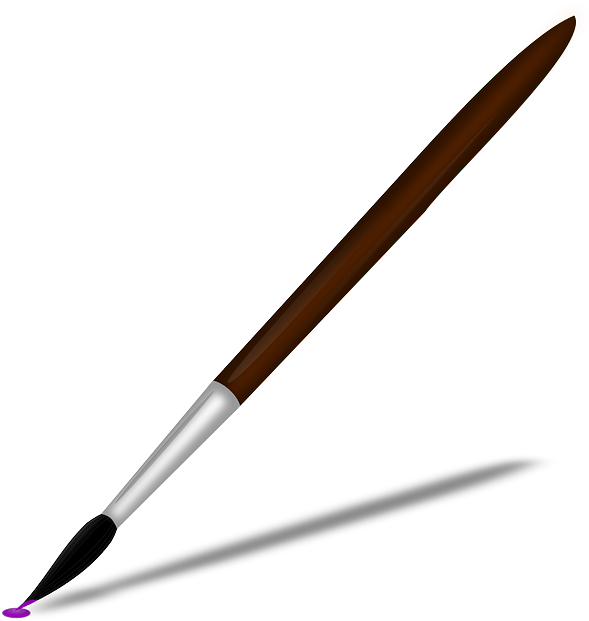 Free Icons Png - Paint Brush Vector (594x640), Png Download