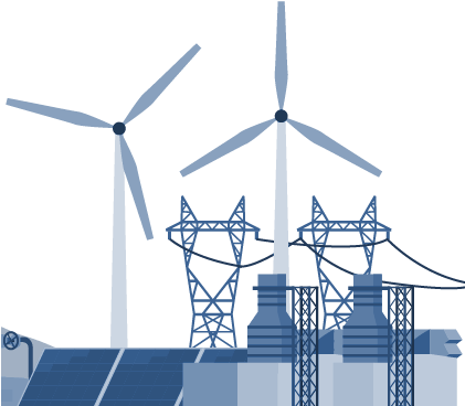 Digitalization And Energy Electricity Animation Png - Process Of Wind Energy Gif (420x384), Png Download