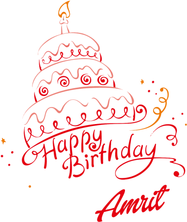 Free Png Amrit Happy Birthday Name Png Png Images Transparent - Portable Network Graphics (480x520), Png Download