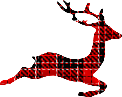 Buffalo Plaid Reindeer, Deer, Lumberjack - Deer (428x340), Png Download