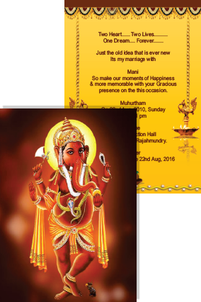 Download Glowing Ganesha Wedding Invitation Card - Invitation Card  Preparing Ganesha PNG Image with No Background 