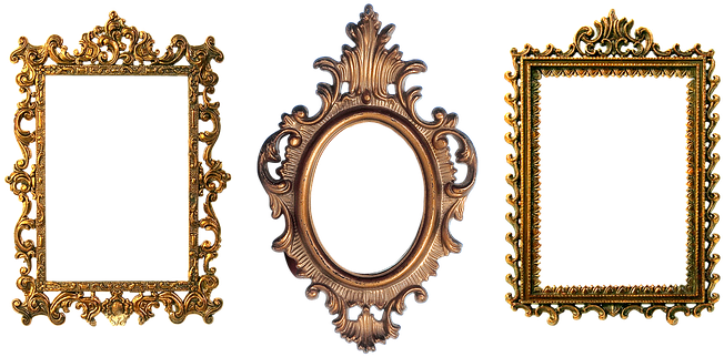 Frame, Carved, Gold, Design, Filigreed - Ornate Picture Frame (702x340), Png Download