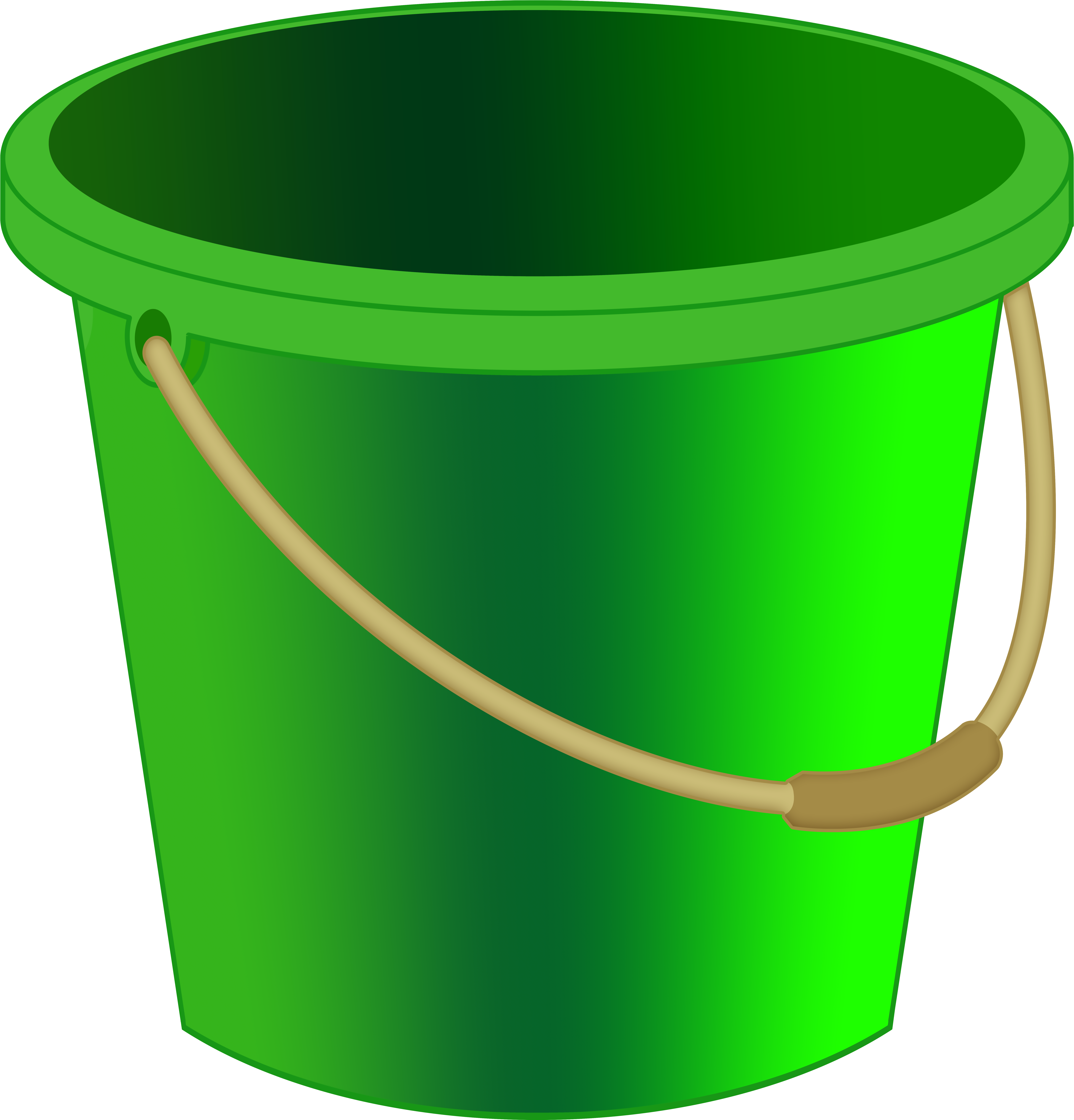 Green Bucket Png Clipart (7673x8000), Png Download